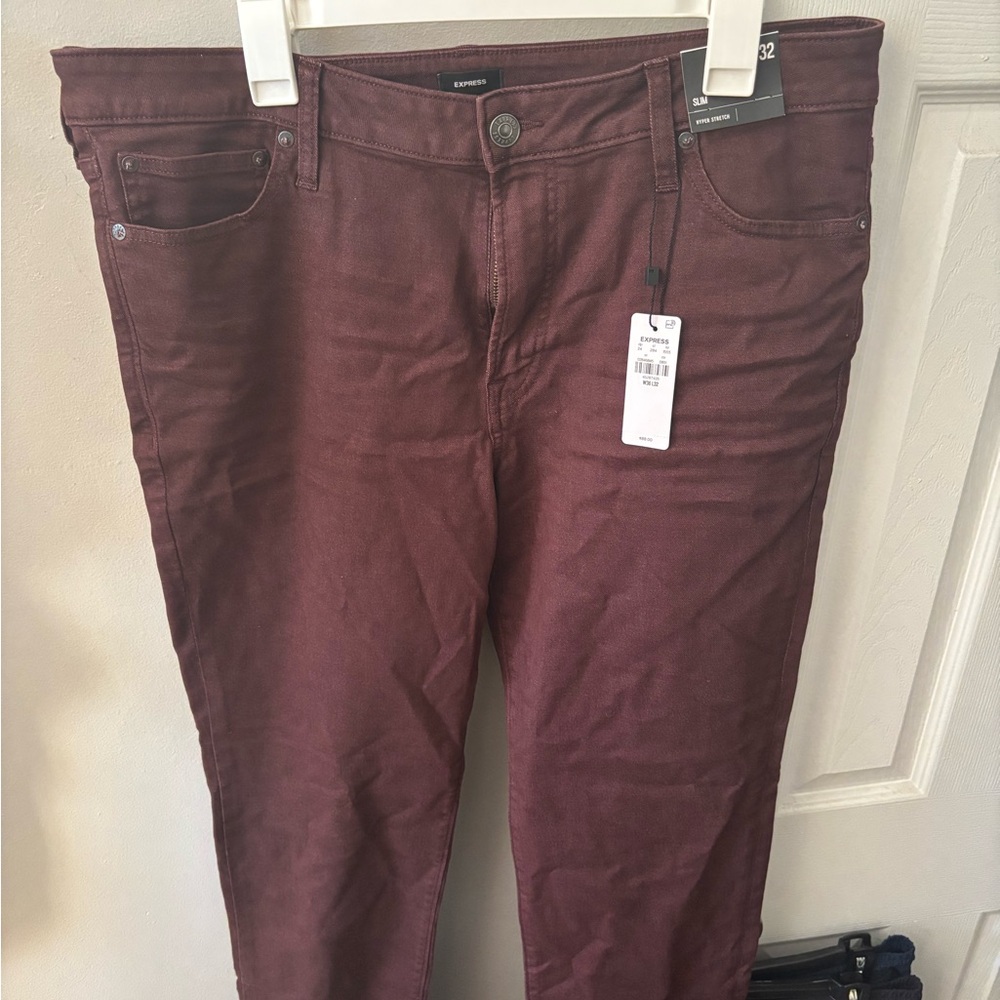 Men’s Burgundy Jeans